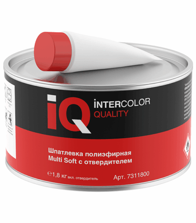 IQ Шпатлевка полиэфирная Multi Soft с отвердителем, (1,8 кг)