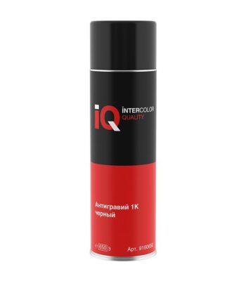 IQ Антигравий 1К с эффектом шагрени (защита от коррозии и сколов) в аэрозоле, черный 650 мл