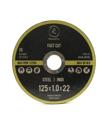 RoxelPro Отрезной круг ROXTOP FAST CUT 125 x 1.0 x 22мм, Т41, нерж.сталь, металл