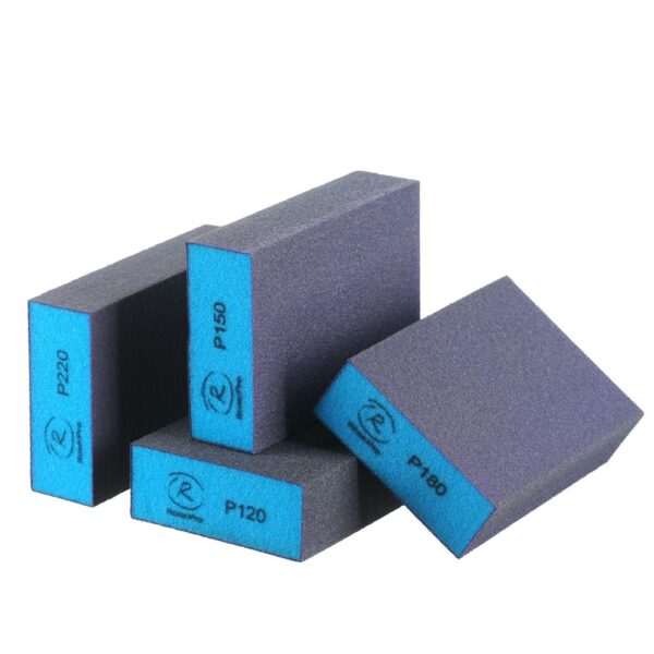RoxelPro Шлифовальный блок 100х68х25мм, 4-х сторонний, цирконат, P150