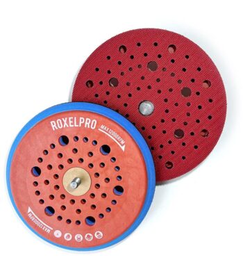 RoxelPro Оправка для шлиф. кругов FUSION ELECTRO 150мм на липучке, 5/16"+М8, 97 отв, жёсткая